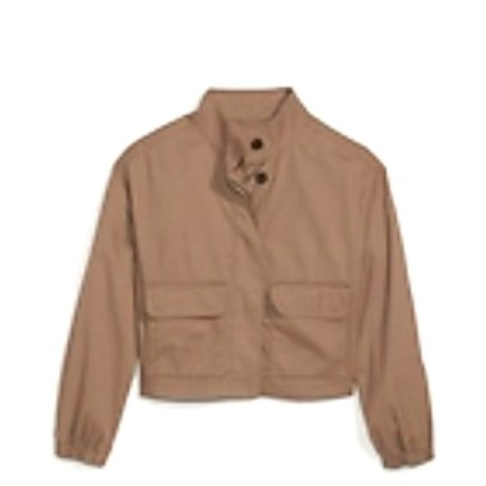 Cropped Twill Utility Jacket